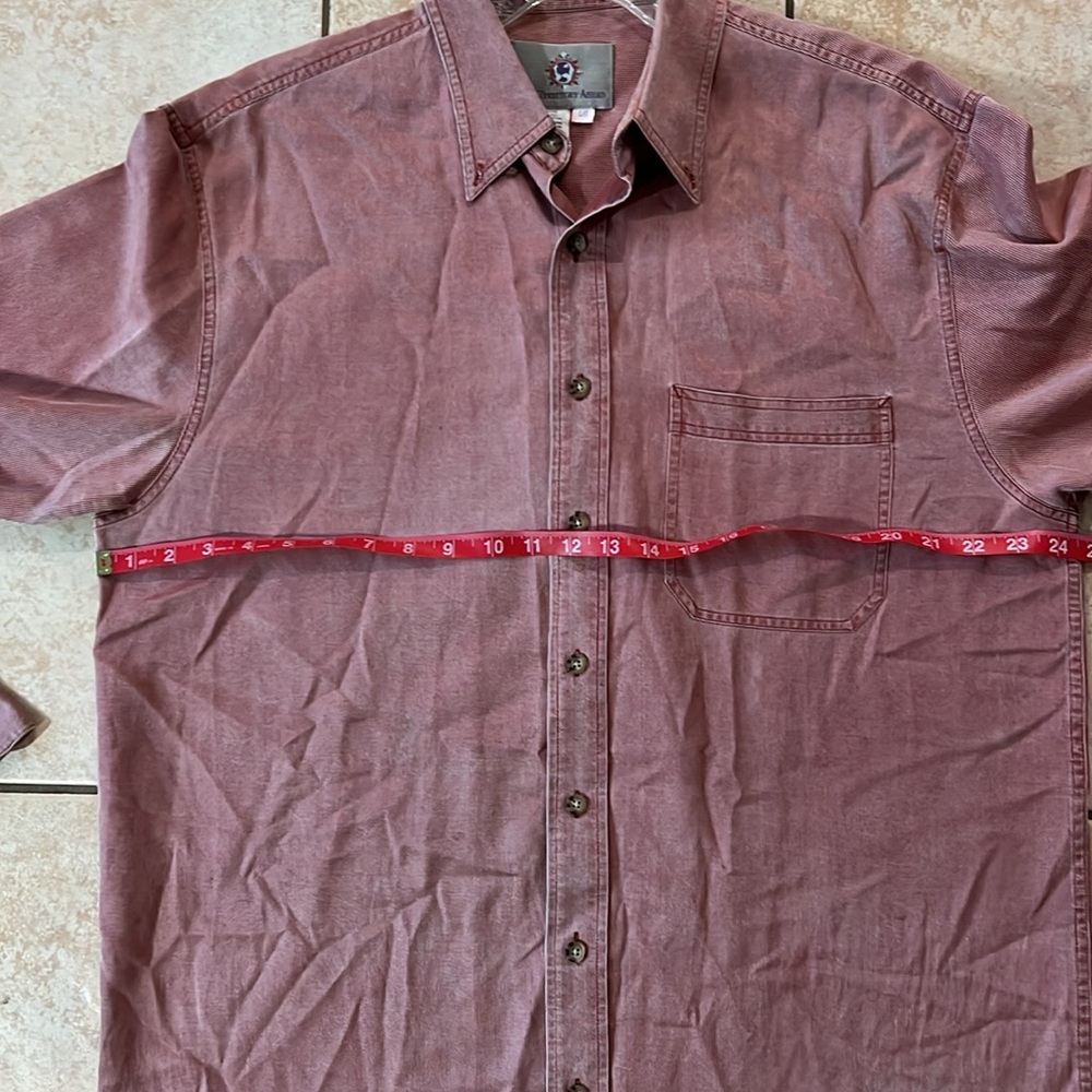 The Territory Ahead Silk Cotton Blend Long‎ Sleeve Dress Shirt Red Maroon, Sz L - Picture 9 of 11